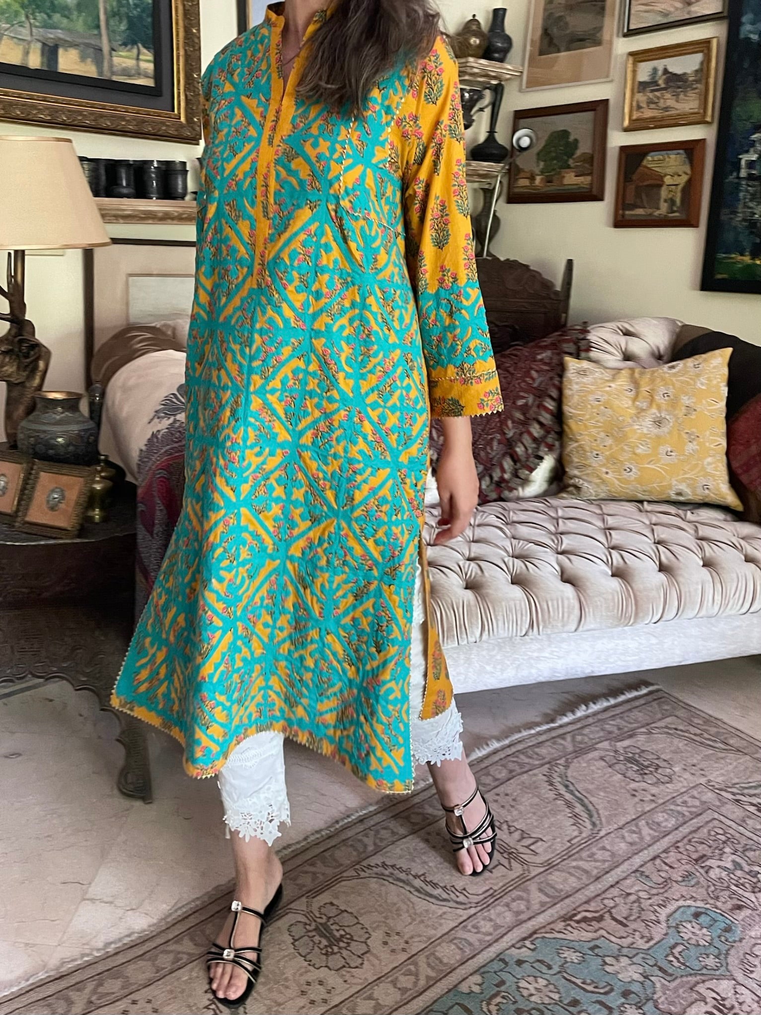 Rilli Kurta Yellow