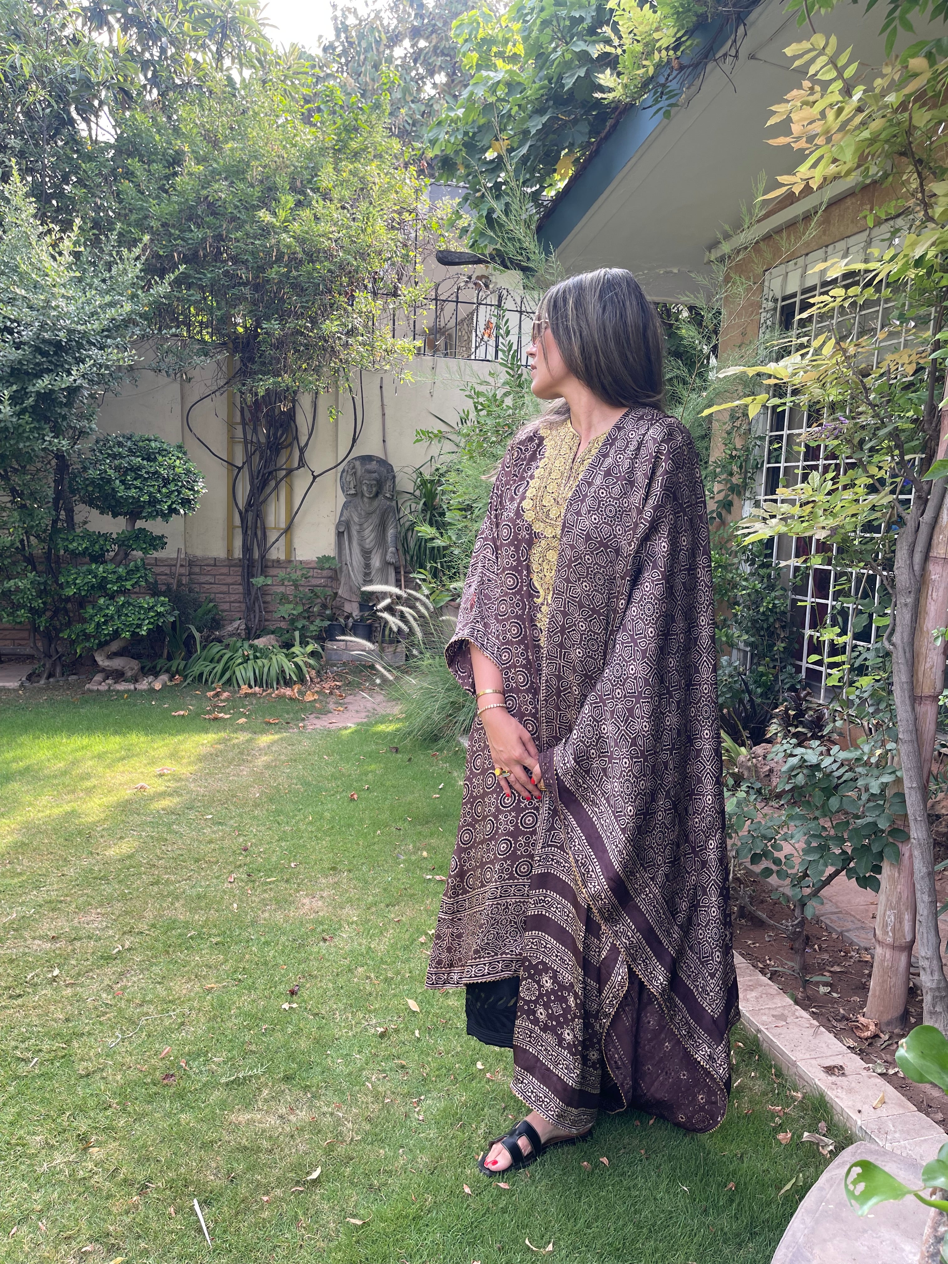 Ajrak Silk Kurta/Dupatta