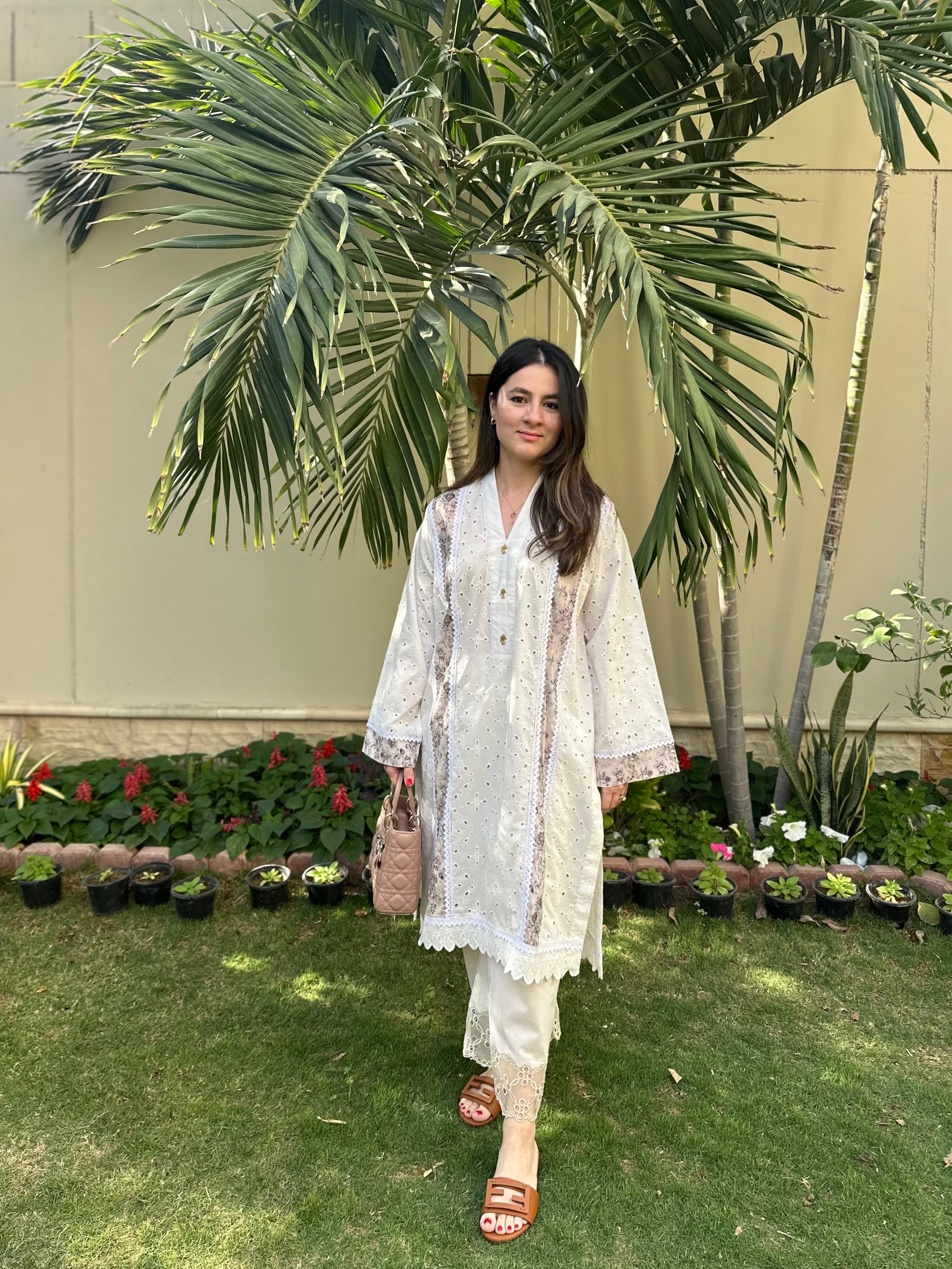 Floral Eyelet Kurta