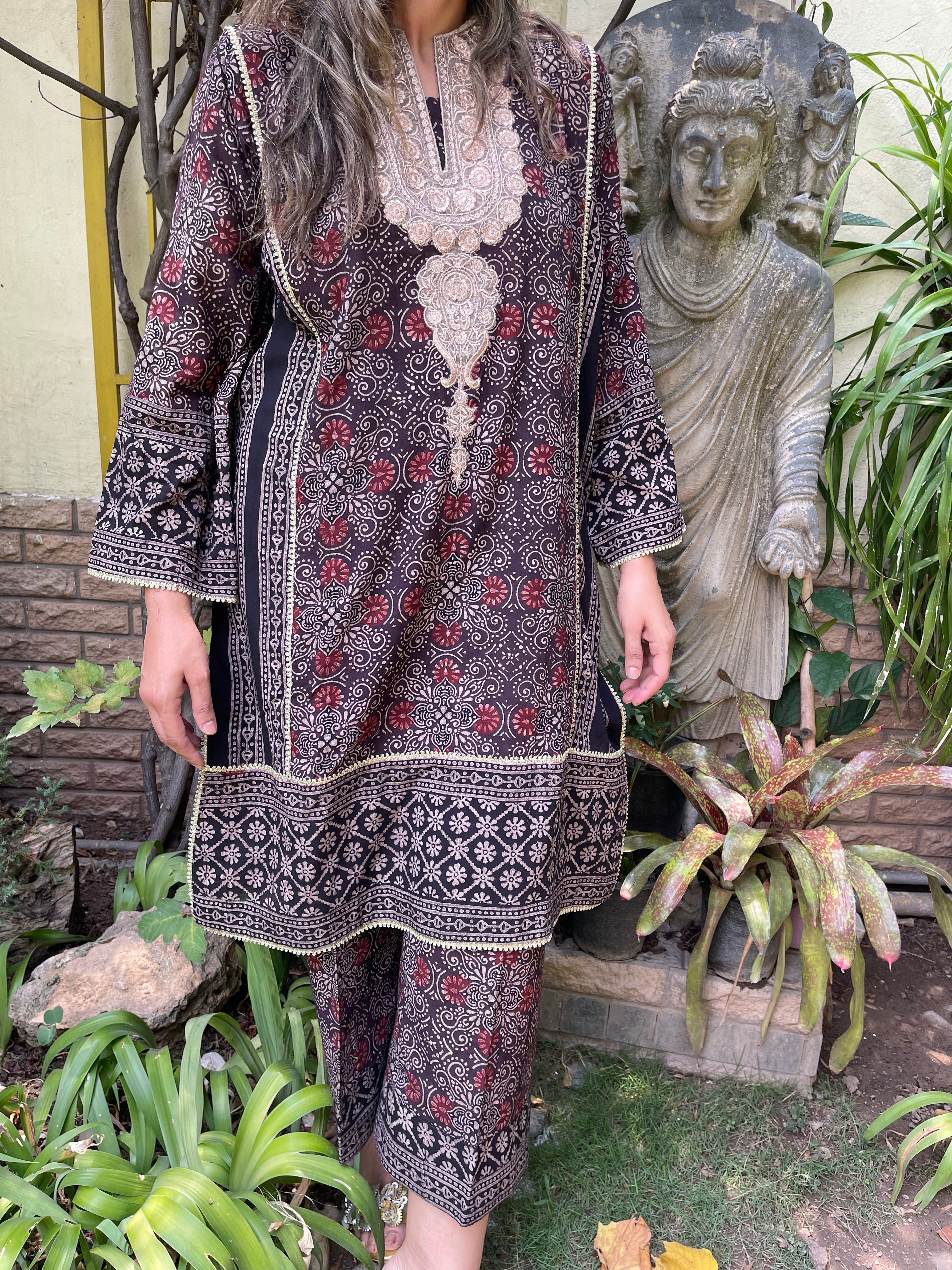Red/Brown Ajrak Panel
