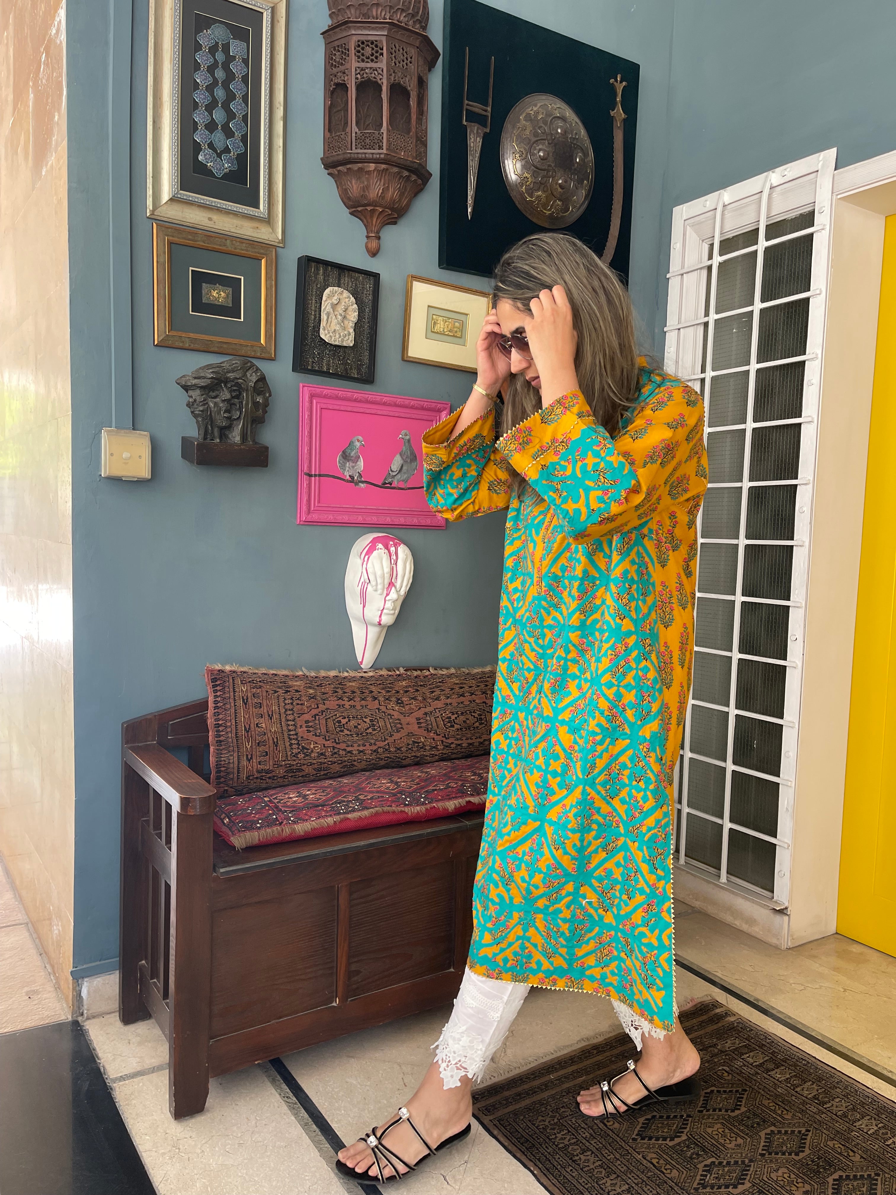 Rilli Kurta Yellow