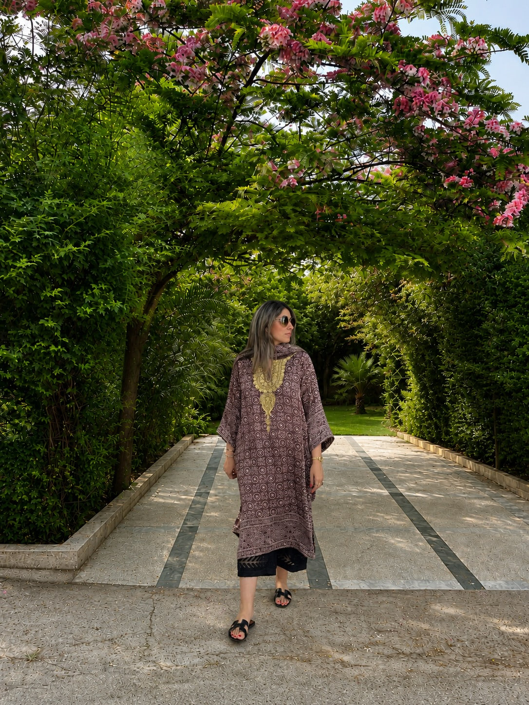 Ajrak Silk Kurta/Dupatta