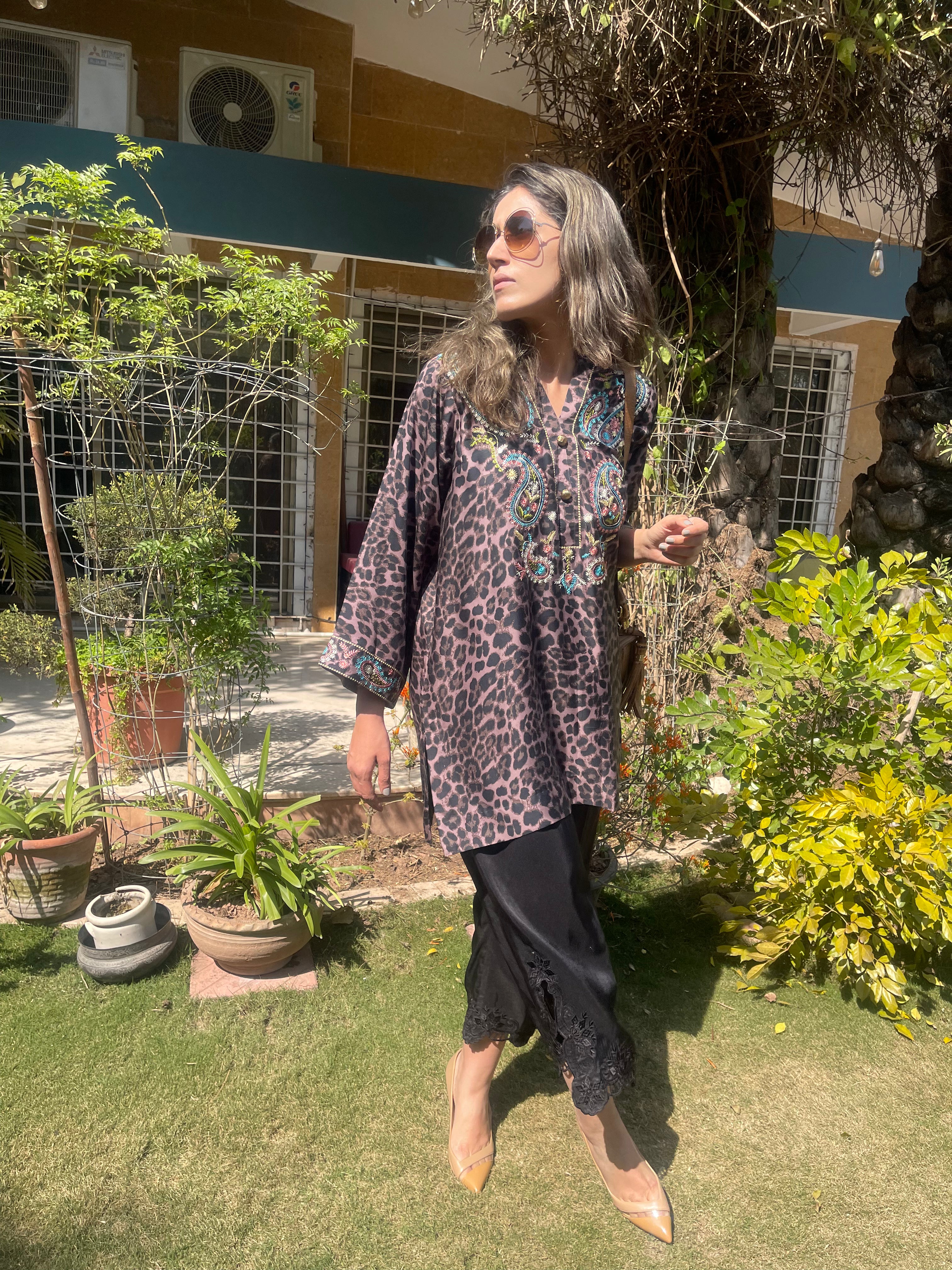 Animal Print Kurta Set