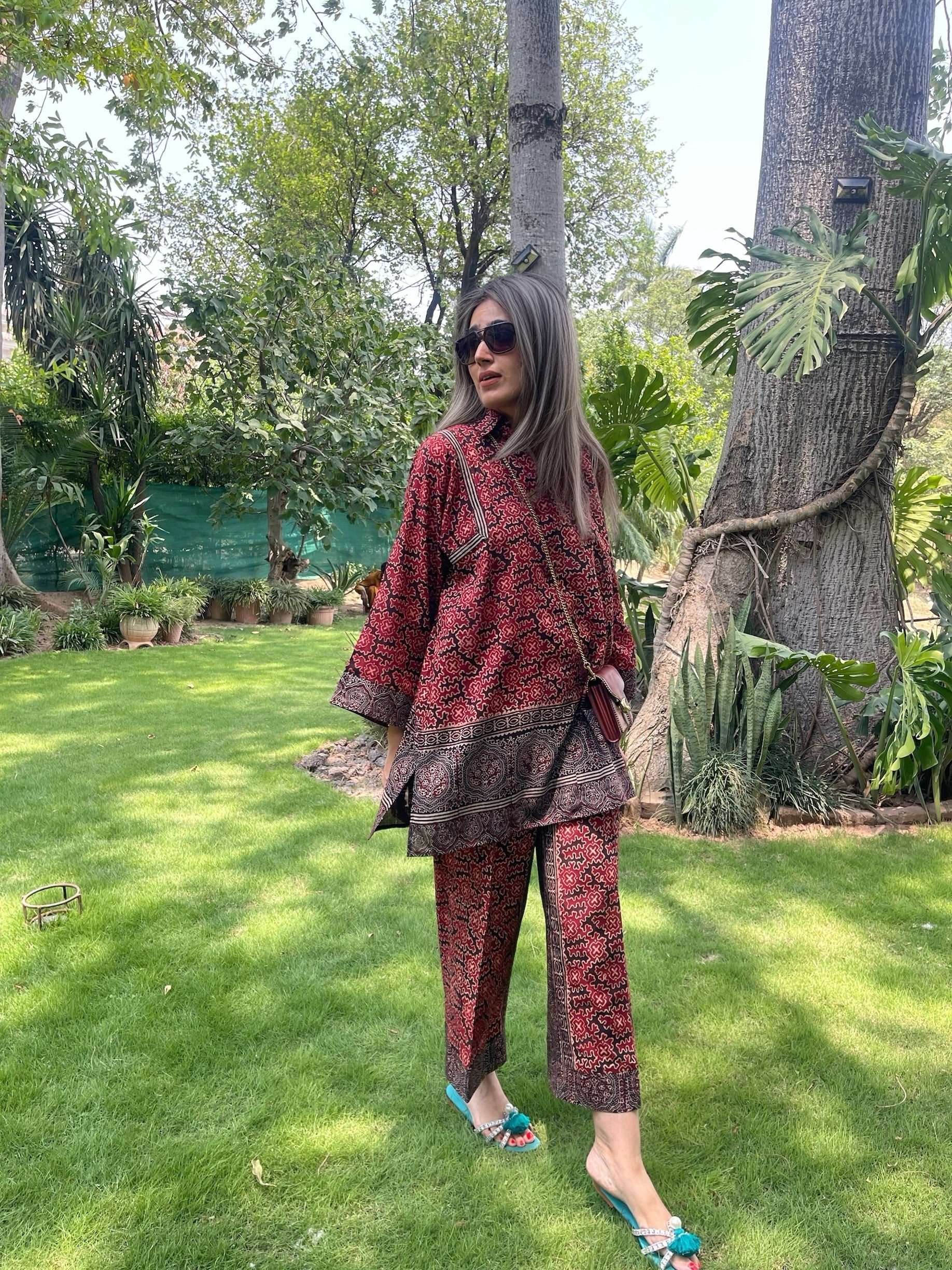 Ajrak Red Floral