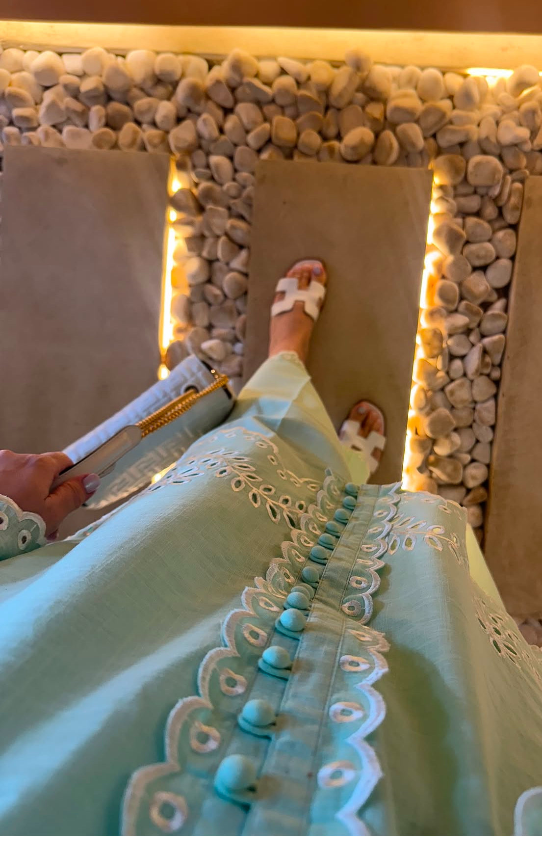 Mint Cutwork Set