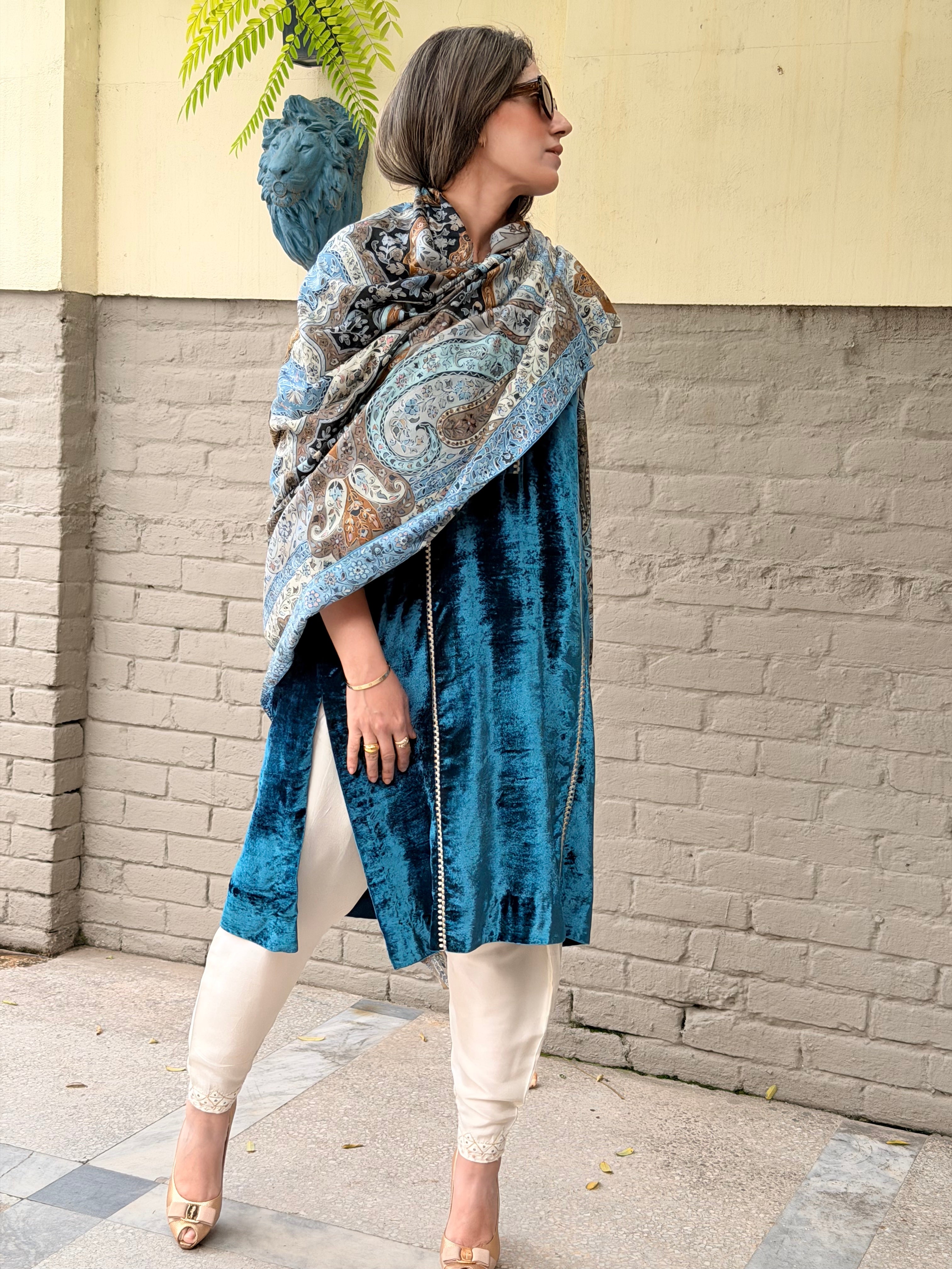 Kalamkaar Shawl Blue