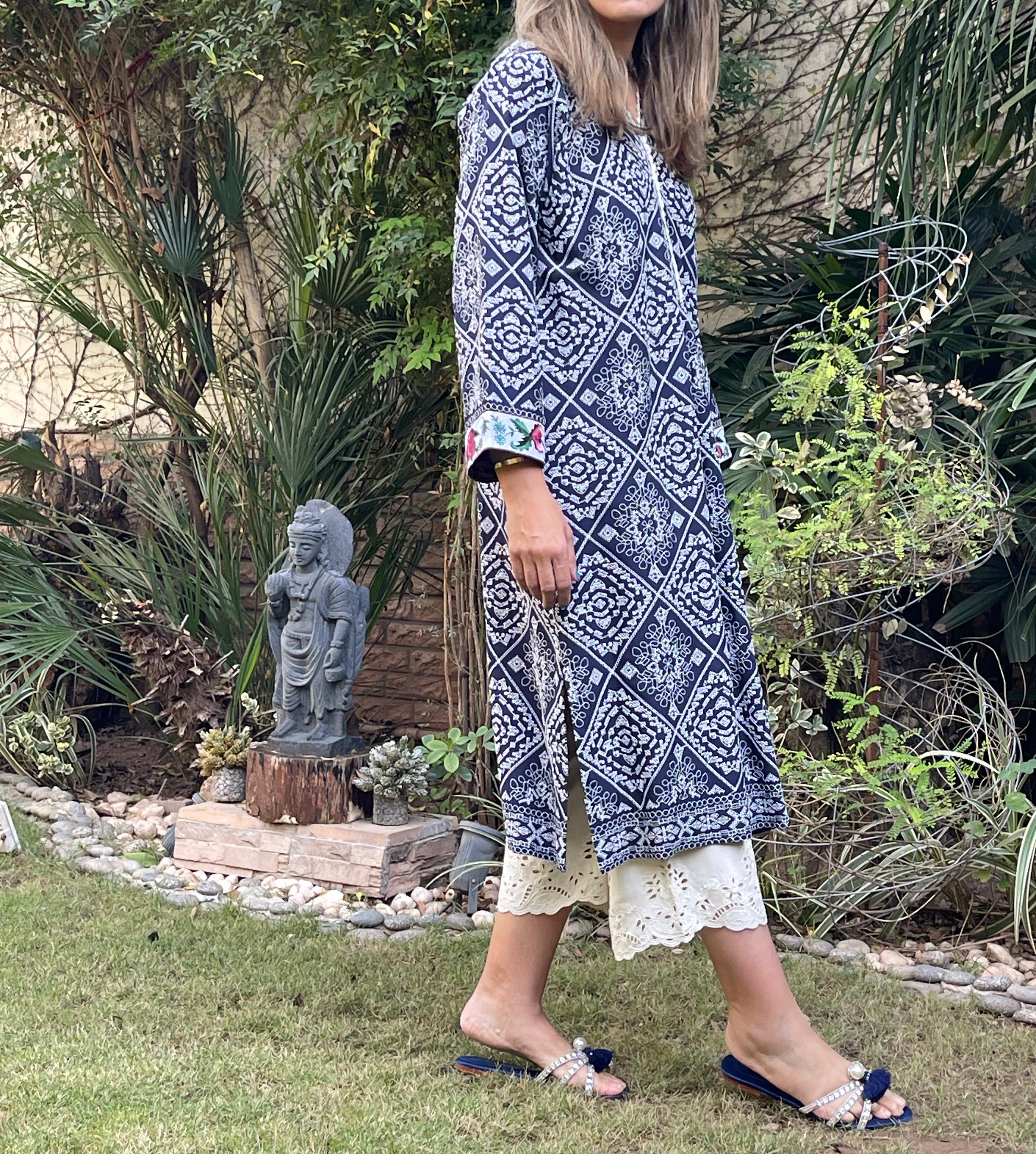Navy Lines Kurta