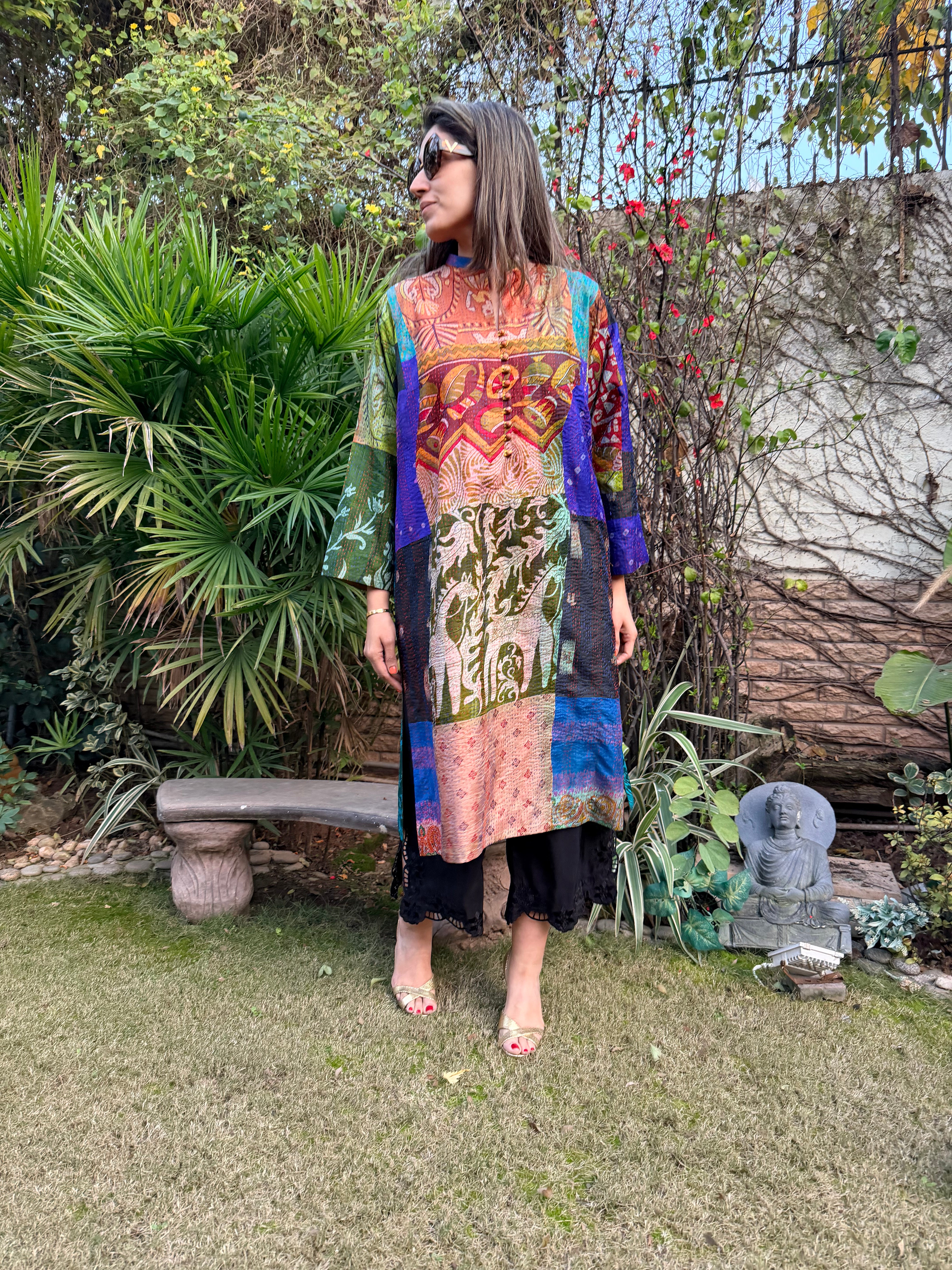 Patchwork Silk Kurta