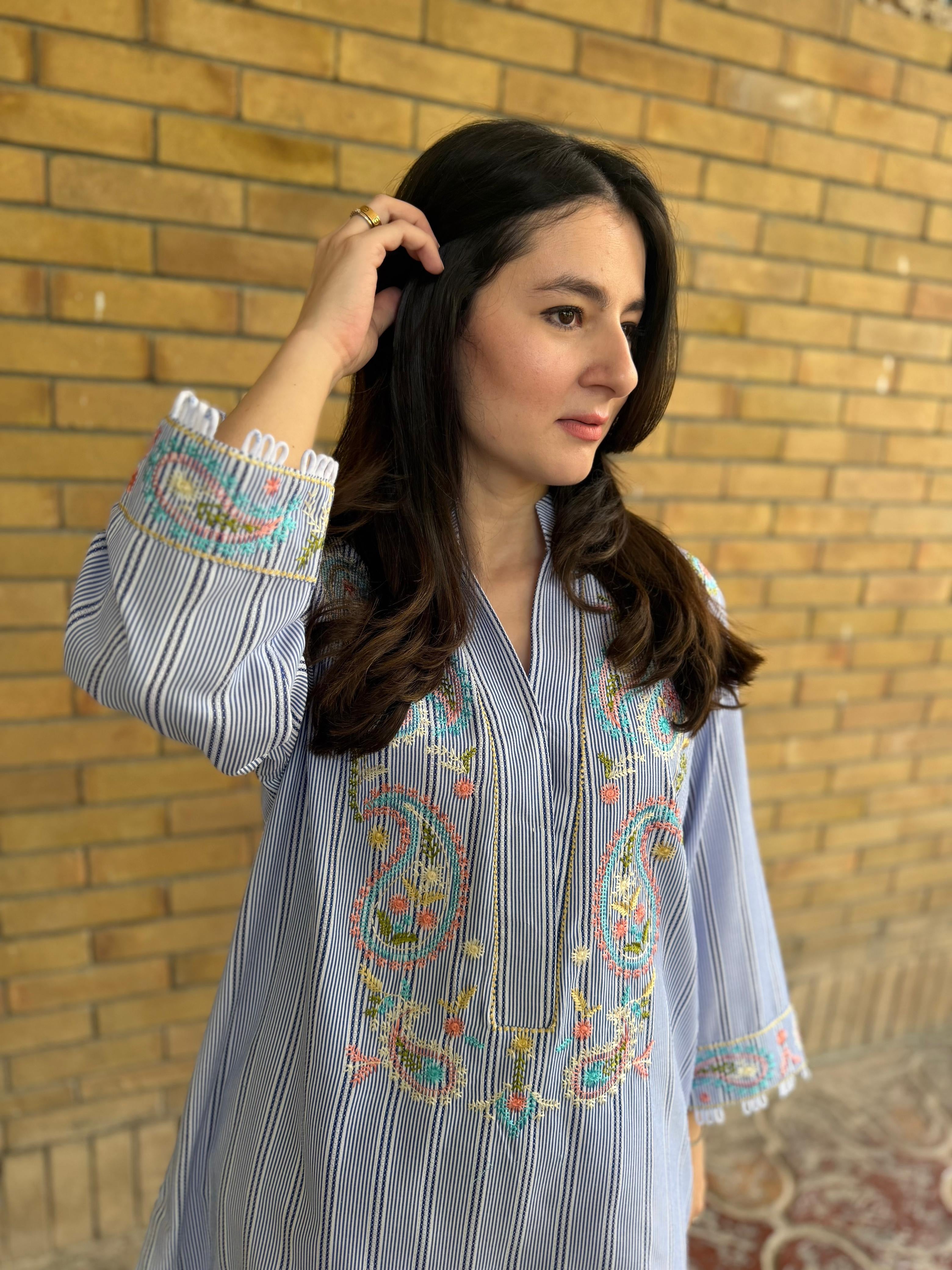 Paisley Cotton Striped Set