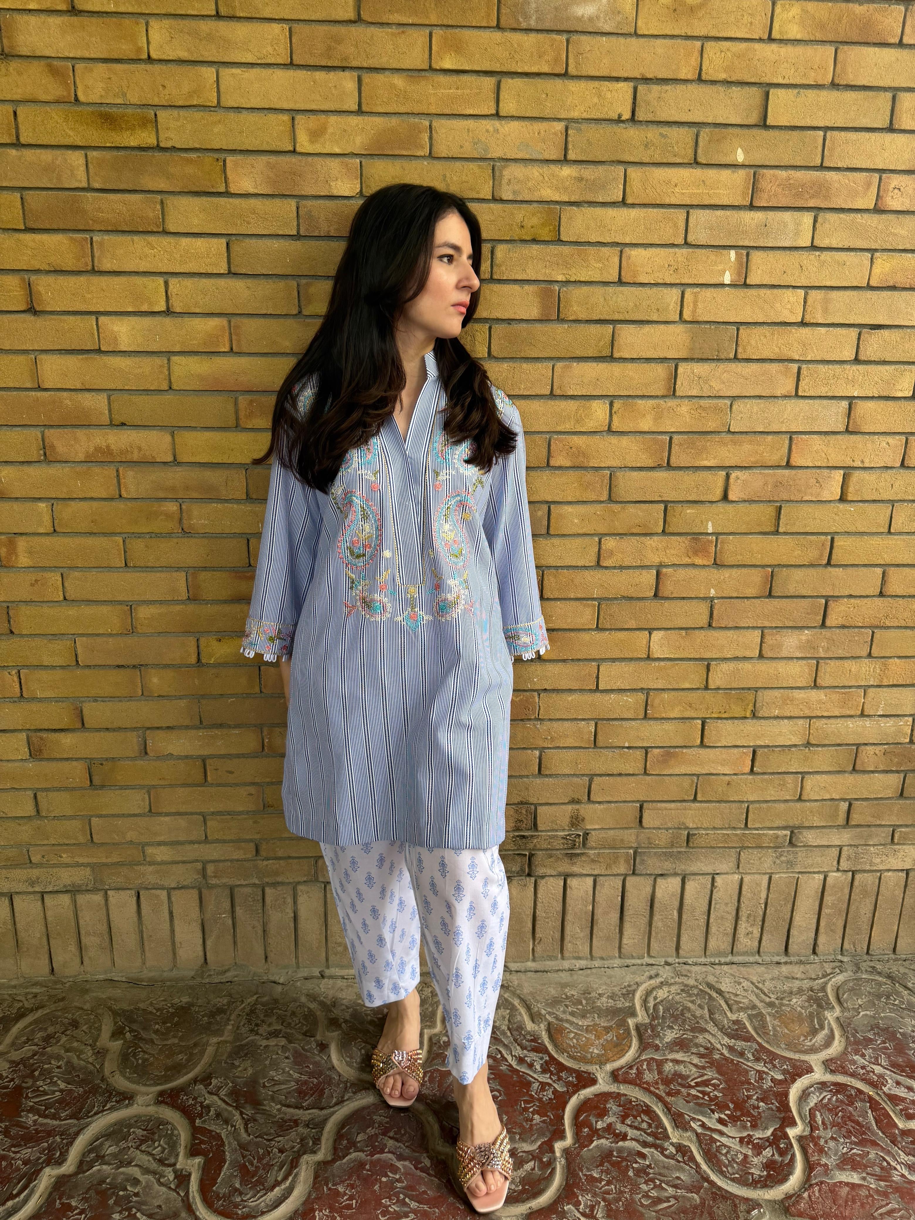 Paisley Cotton Striped Set