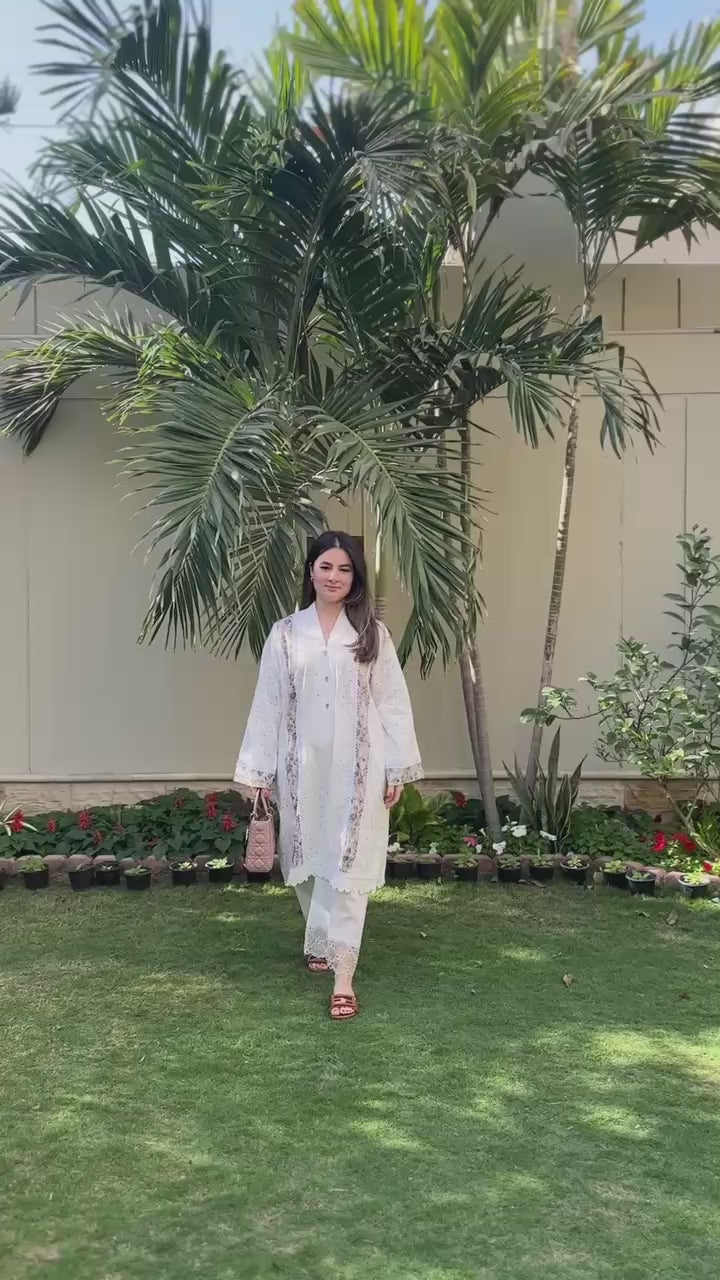 Floral Eyelet Kurta